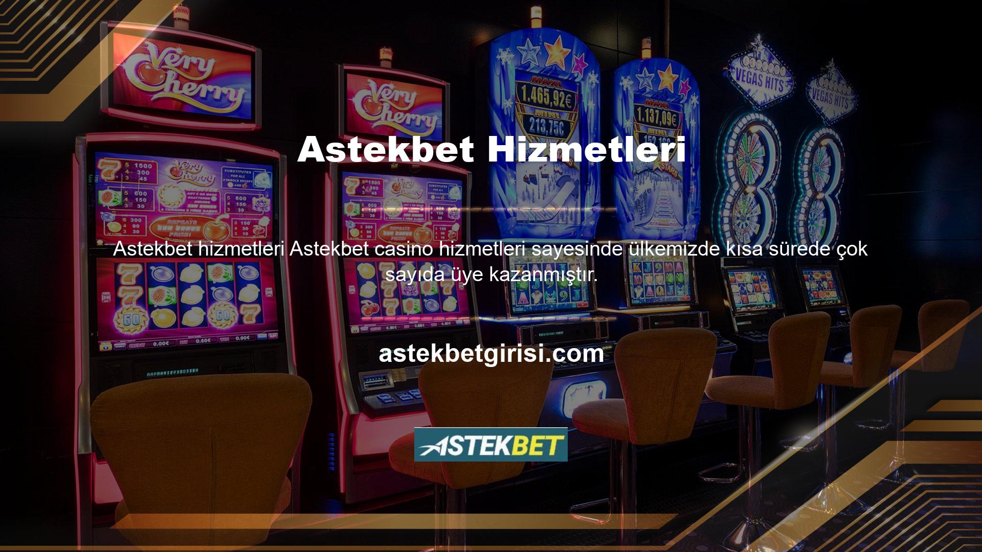 Astekbet casino altyapısı için Canlı Bahis Ofisi farklı proje firması ile anlaşma yapmıştır
